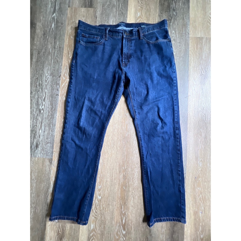 Nautica Straight Fit Jeans Mens 38x32 Dark Wash Blue Denim Pants 1173